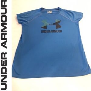 Under Armour Girls Solid Big Logo Short Sleeve Tee